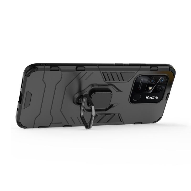 Guardy tartós hibrid borító ujjbeggyel Xiaomi Redmi 10C-hez - fekete