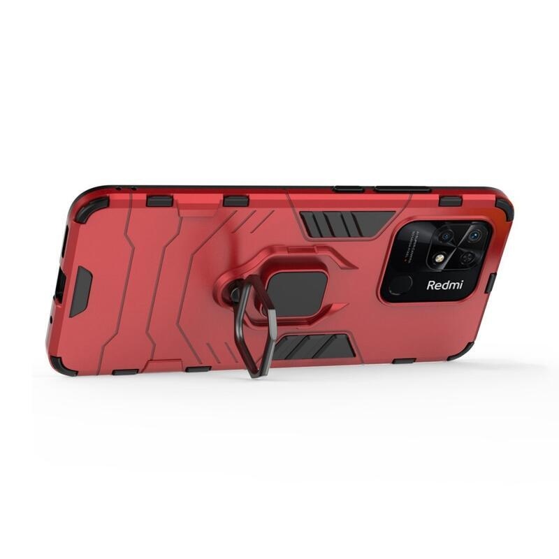 Guardy tartós hibrid borító ujjbeggyel Xiaomi Redmi 10C-hez - piros