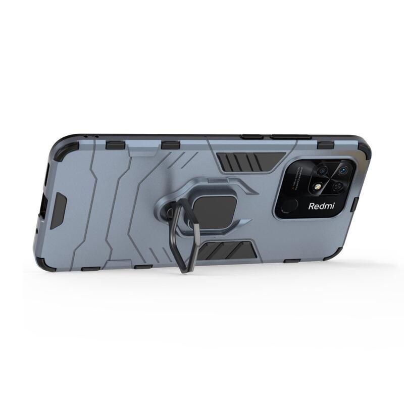 Guardy tartós hibrid borító ujjbeggyel Xiaomi Redmi 10C-hez - kék