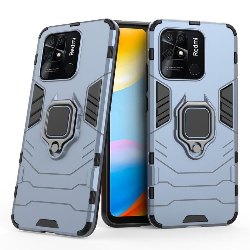 Guardy tartós hibrid borító ujjbeggyel Xiaomi Redmi 10C-hez - kék