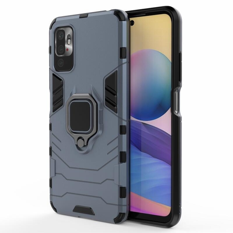 Guardy tartós hibrid borító ujjbeggyel Xiaomi Redmi Note 10 5G/Poco M3 Pro 4G/5G - kék