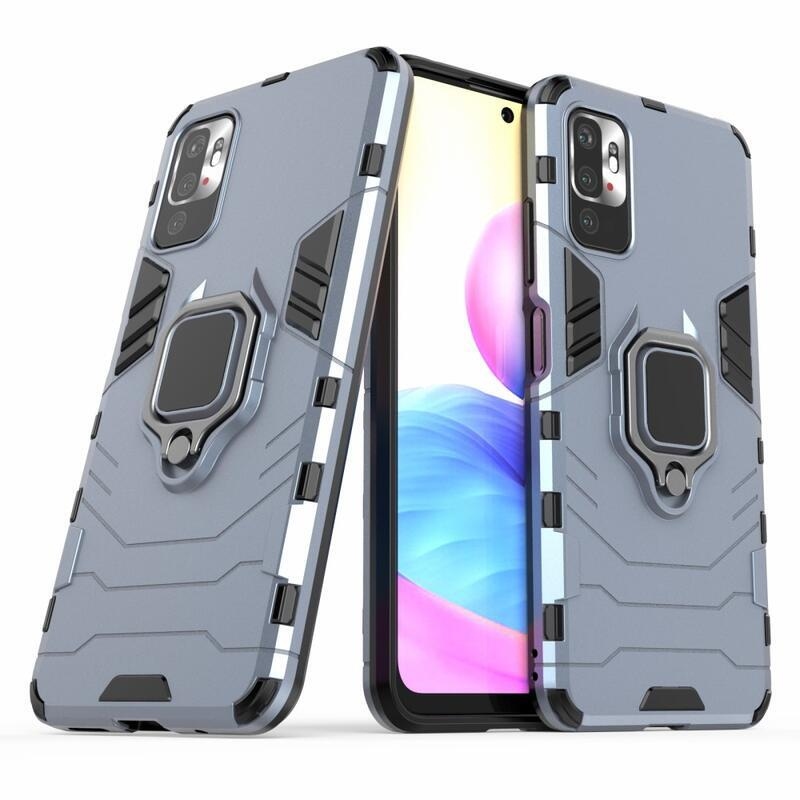 Guardy tartós hibrid borító ujjbeggyel Xiaomi Redmi Note 10 5G/Poco M3 Pro 4G/5G - kék