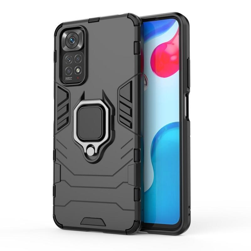 Guardy tartós hibrid borító ujjbeggyel a Xiaomi Redmi Note 11 4G/Note 11S 4G készülékhez - fekete