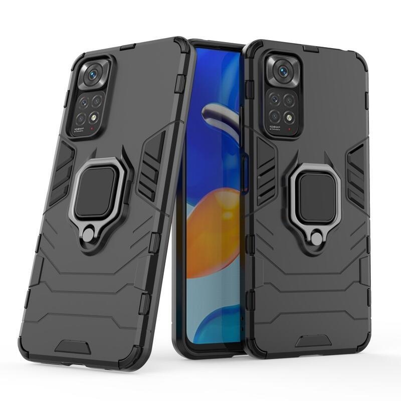 Guardy tartós hibrid borító ujjbeggyel a Xiaomi Redmi Note 11 4G/Note 11S 4G készülékhez - fekete