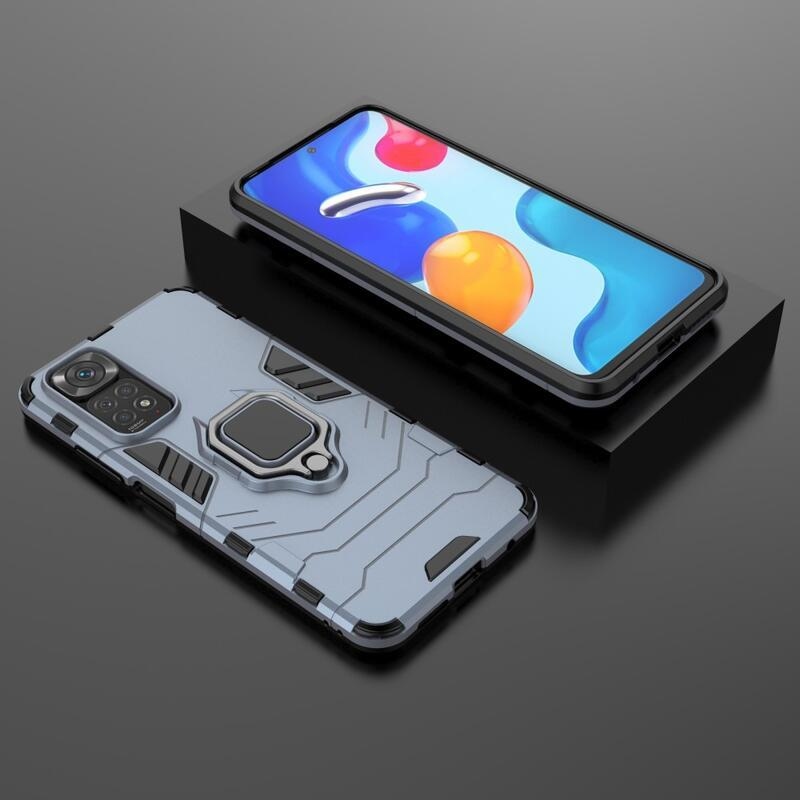 Guardy tartós hibrid borító ujjbeggyel a Xiaomi Redmi Note 11 4G/Note 11S 4G készülékhez - kék