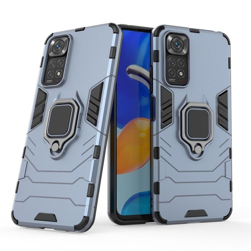 Guardy tartós hibrid borító ujjbeggyel a Xiaomi Redmi Note 11 4G/Note 11S 4G készülékhez - kék