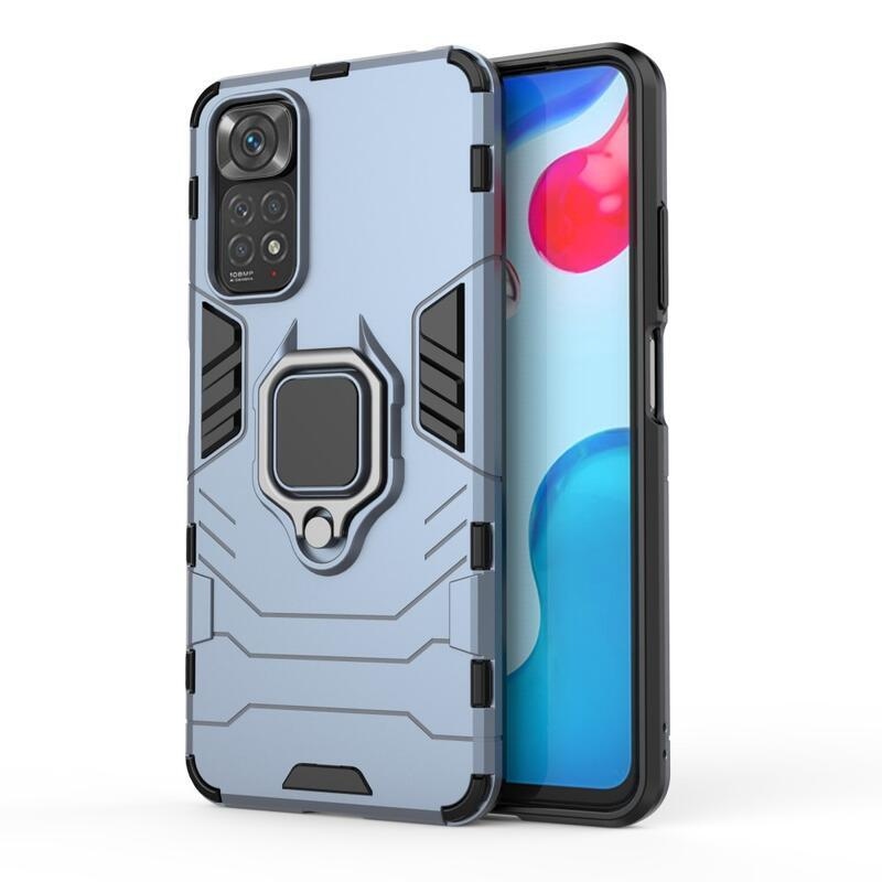 Guardy tartós hibrid borító ujjbeggyel a Xiaomi Redmi Note 11 4G/Note 11S 4G készülékhez - kék