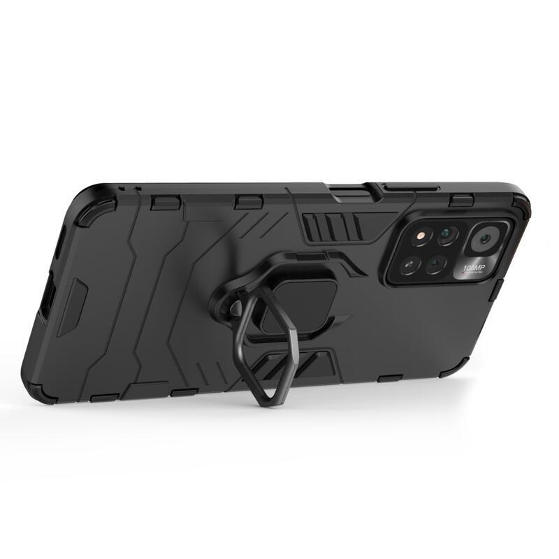 Guardy tartós hibrid borító ujjbeggyel a Xiaomi Redmi Note 11 Pro+ 5G számára - fekete