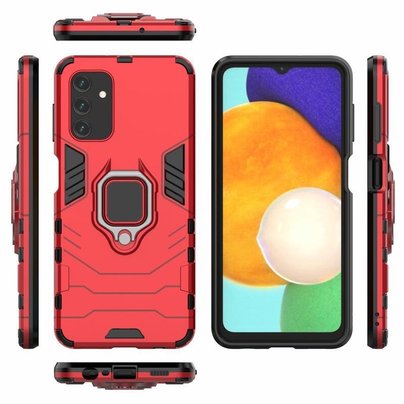 Guardy tartós hibrid borító ujjbeggyel Samsung Galaxy A13 4G készülékhez - piros