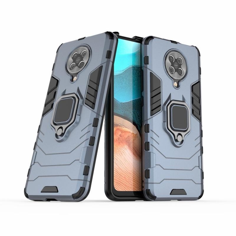 Guardy tartós hibrid borító ujjbeggyel a Xiaomi Poco F2 Pro-hoz - kék