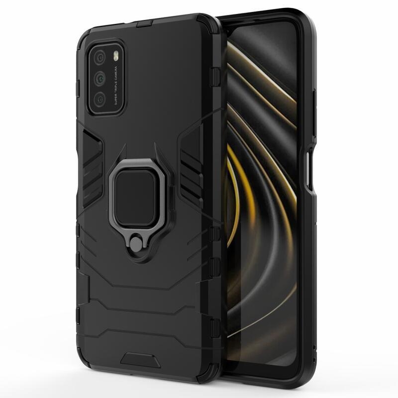 Guardy tartós hibrid borító ujjbeggyel a Xiaomi Poco M3-hoz - fekete