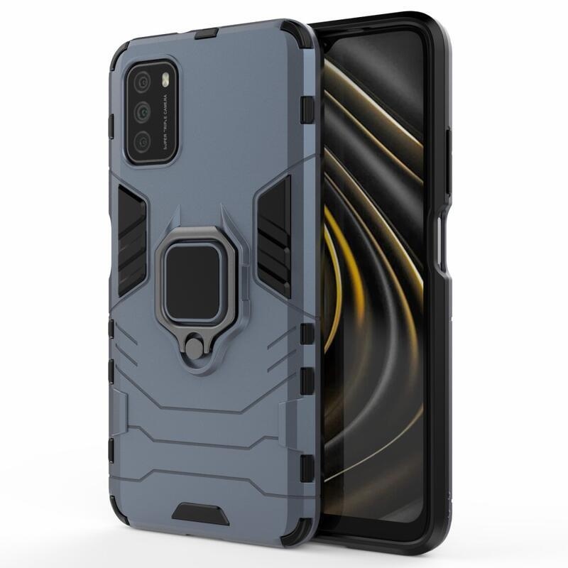 Guardy tartós hibrid borító ujjbeggyel a Xiaomi Poco M3-hoz - kék