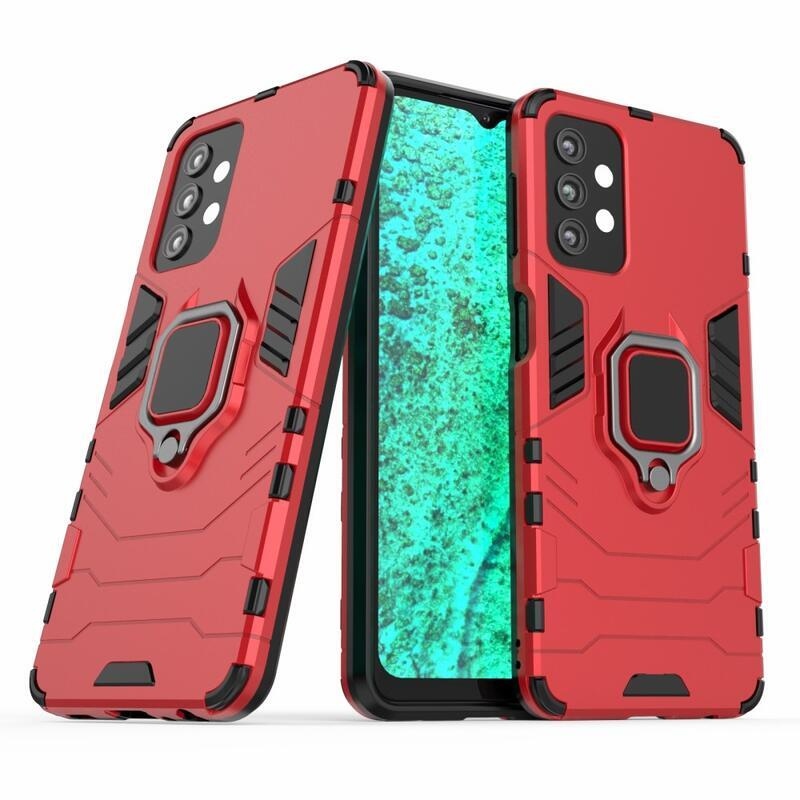 Guardy Tartós hibrid borító ujjmarkolattal Samsung Galaxy A32 5G - Piros