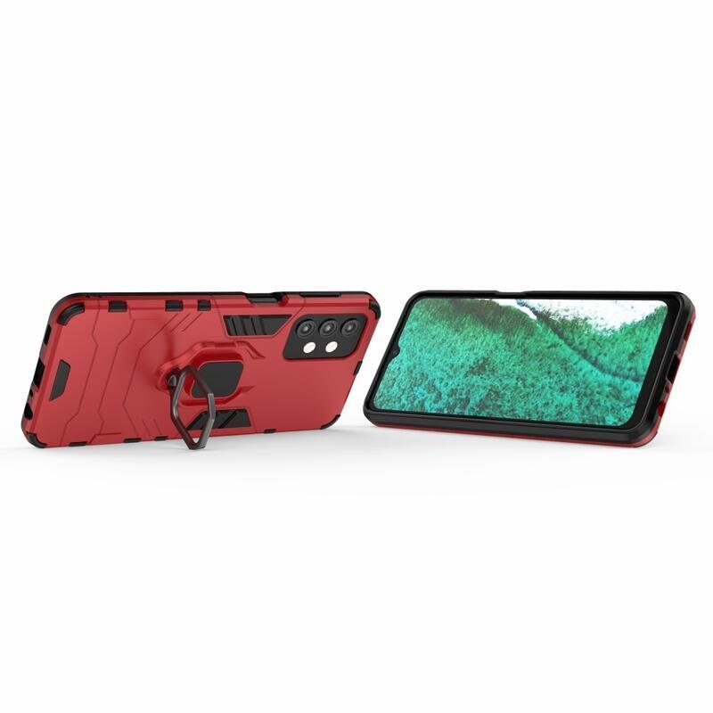 Guardy Tartós hibrid borító ujjmarkolattal Samsung Galaxy A32 5G - Piros
