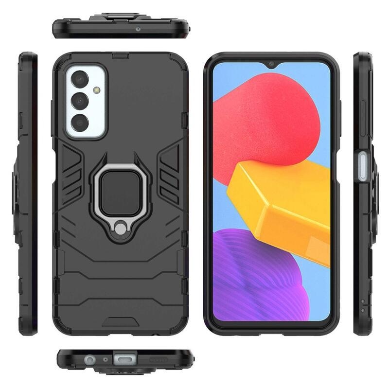 Guardy tartós hibrid borító ujjbeggyel Samsung Galaxy M13 4G készülékhez - fekete
