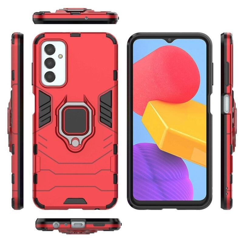 Guardy tartós hibrid borító ujjbeggyel Samsung Galaxy M13 4G készülékhez - piros