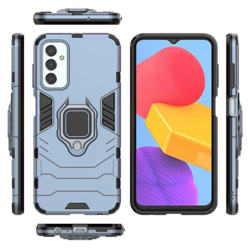 Guardy tartós hibrid borító ujjbeggyel Samsung Galaxy M13 4G készülékhez - kék