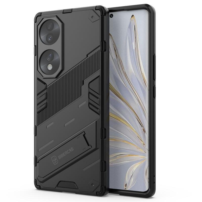 Guardy Tartós hibrid borítás dönthető állvánnyal a Honor 70 5G készülékhez - Fekete