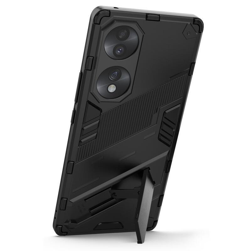 Guardy Tartós hibrid borítás dönthető állvánnyal a Honor 70 5G készülékhez - Fekete