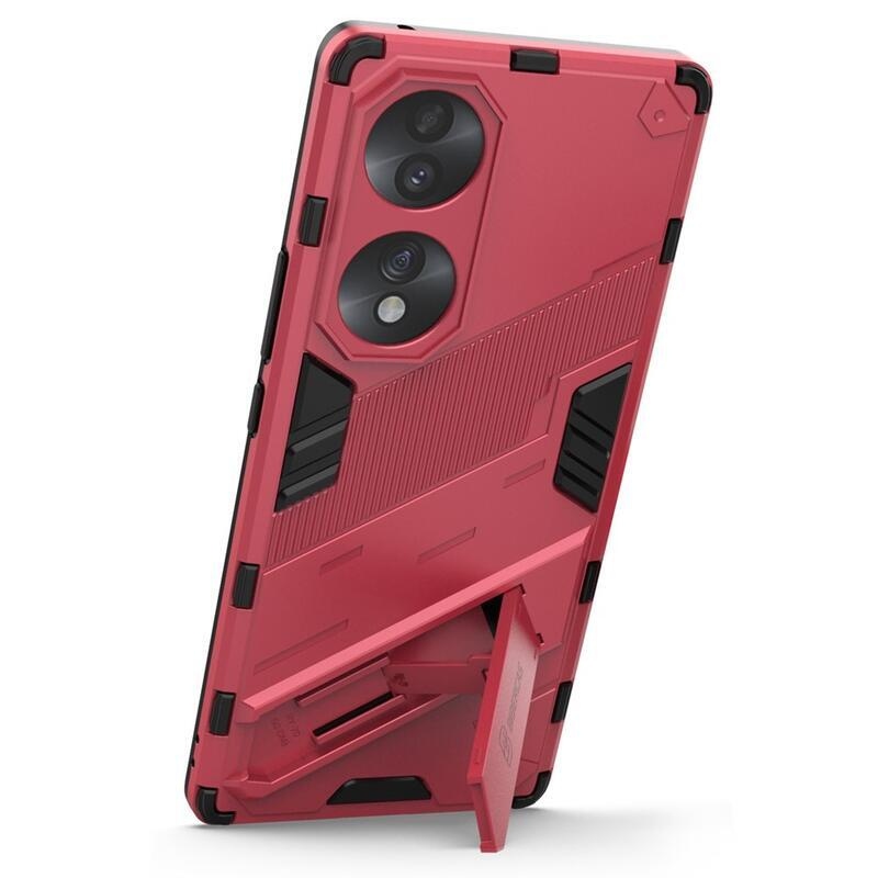 Guardy Tartós hibrid borítás dönthető állvánnyal a Honor 70 5G-hez - rózsaszínű