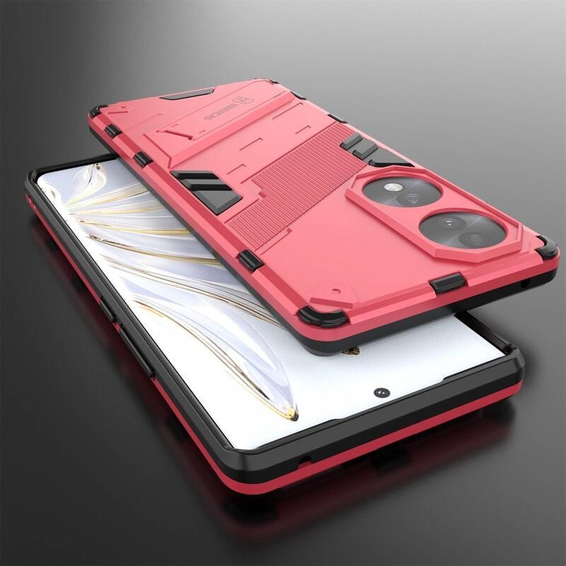 Guardy Tartós hibrid borítás dönthető állvánnyal a Honor 70 5G-hez - rózsaszínű