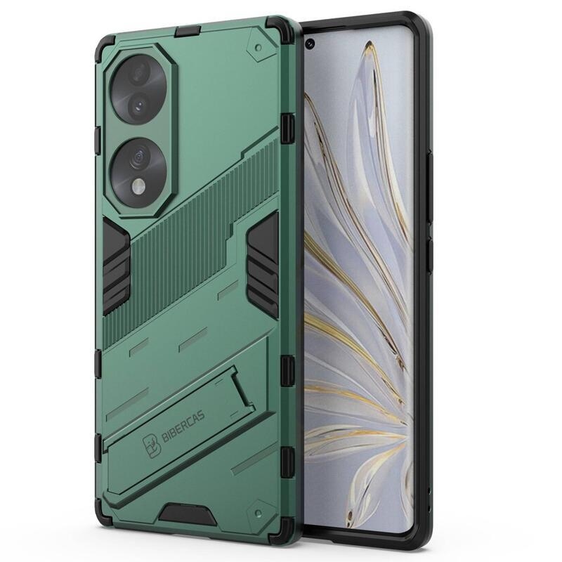 Guardy Tartós hibrid borítás dönthető állvánnyal a Honor 70 5G készülékhez - Zöld