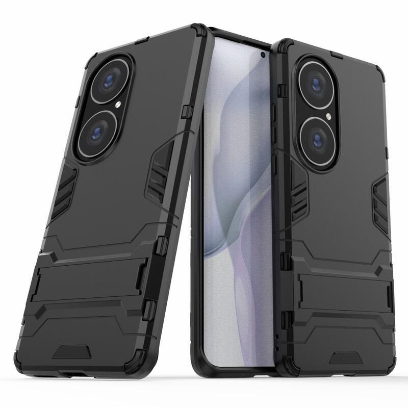 Guard tartós hibrid borító flip állvánnyal a Huawei P50 Pro-hoz - fekete
