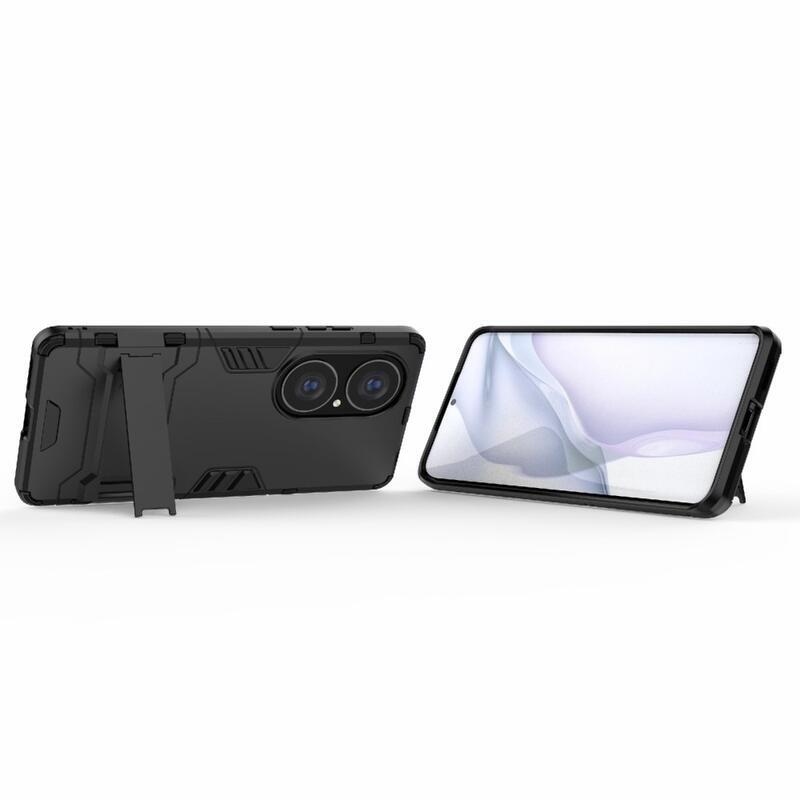 Guard tartós hibrid borító flip állvánnyal a Huawei P50 Pro-hoz - fekete