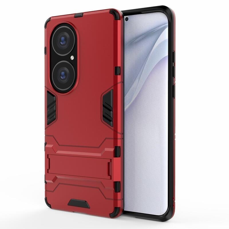 Guard tartós hibrid borító flip állvánnyal a Huawei P50 Pro-hoz - piros