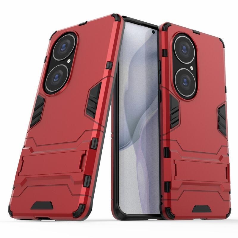 Guard tartós hibrid borító flip állvánnyal a Huawei P50 Pro-hoz - piros