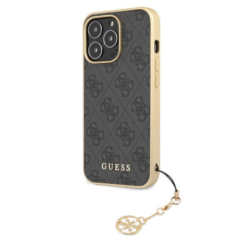 Guess charms zselés tok kemény hátlappal iPhone 13 Pro Max készülékhez - szürke
