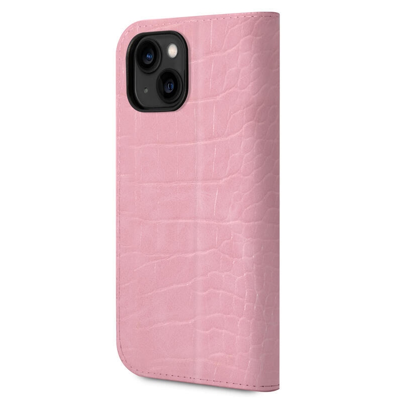 Guess krokodilbőr tok iPhone 14 Plus készülékhez - rózsaszín