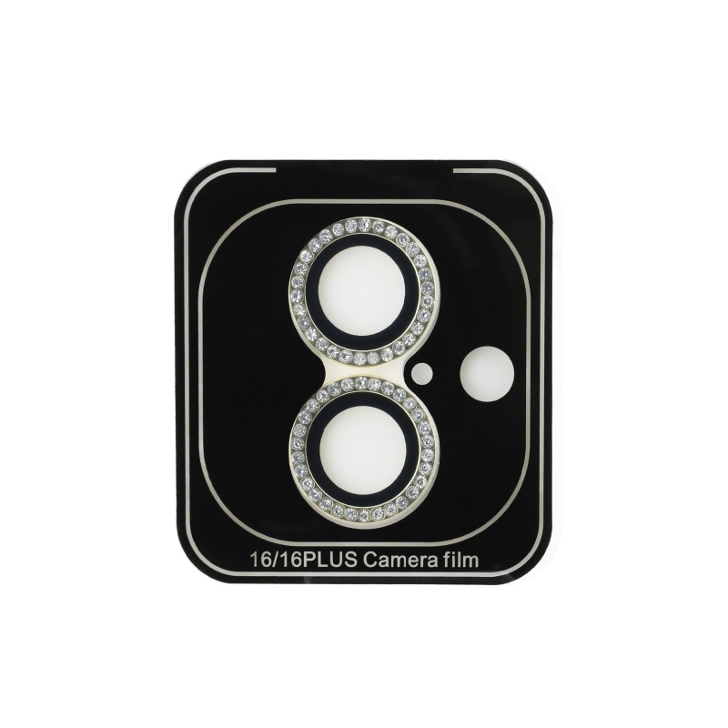 Guess Fixed Glliter objektívvédő iPhone 16/16 Plus-hoz Arany