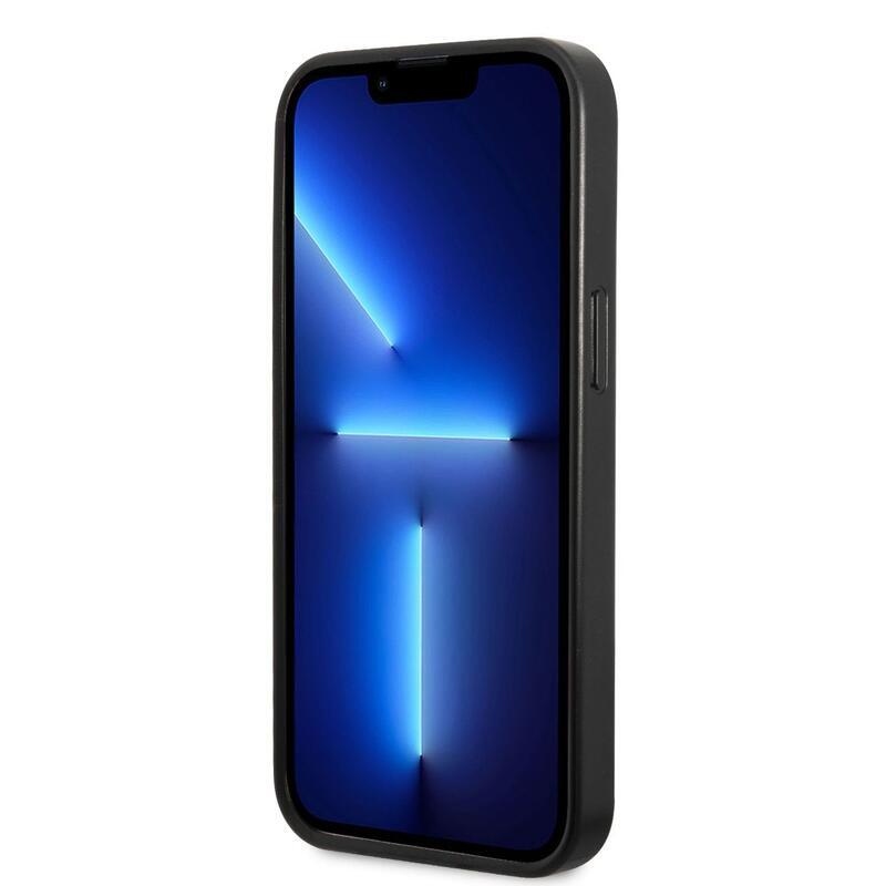 Guess pelyhes zselés tok tömör hátlappal és logóval iPhone 14 Pro Max készülékre - fekete