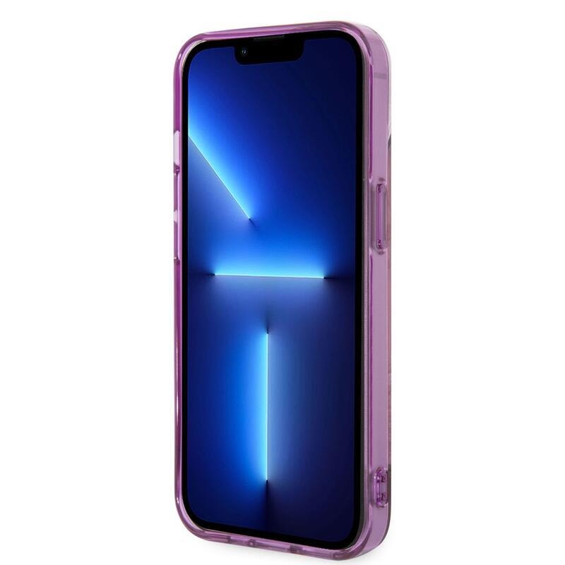Guess dzsungel zselés tok fix hátlappal iPhone 14 Plus készülékhez - rózsaszín