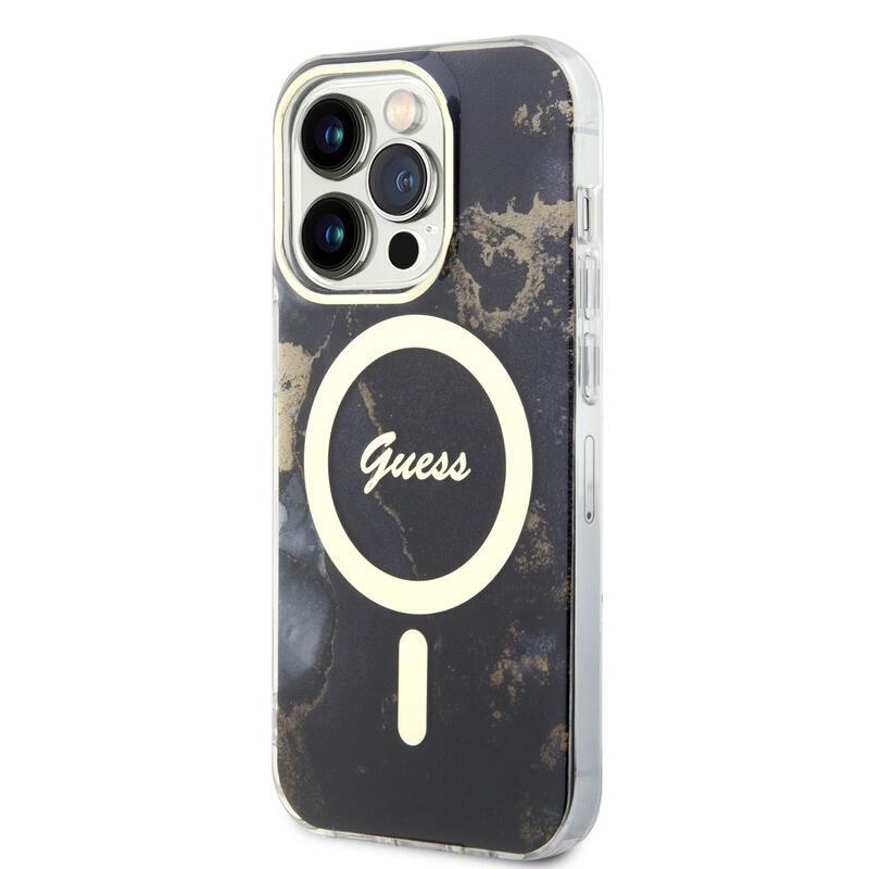 Guess márvány IML zselés tok MagSafe készülékkel iPhone 13 Pro készülékhez - fekete