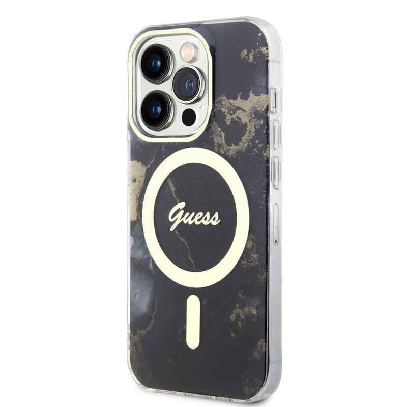 Guess márvány IML zselés tok MagSafe készülékkel iPhone 14 Pro készülékhez - fekete