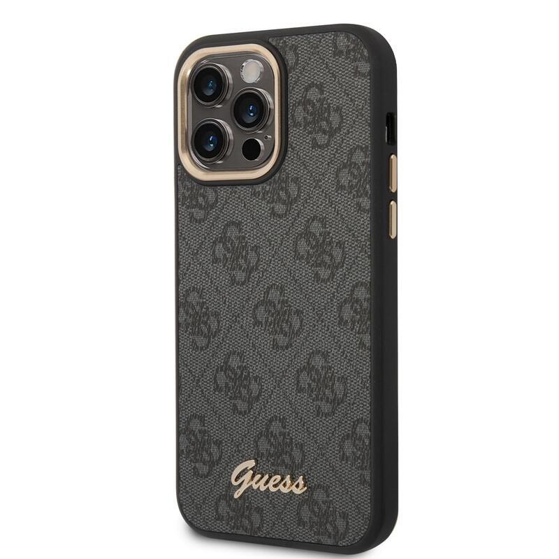 Guess zselés fém tok fix hátlappal iPhone 14 Pro Max készülékhez - fekete