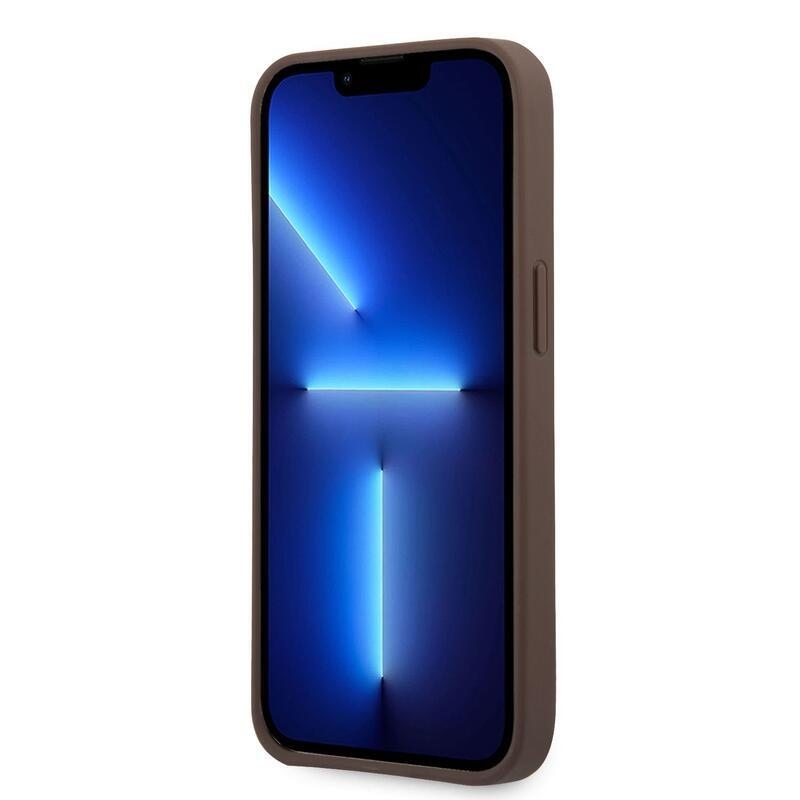 Guess fém logós tok iPhone 14 Pro készülékhez - barna