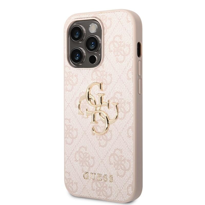 Guess fém logós tok iPhone 14 Pro készülékhez - rózsaszín