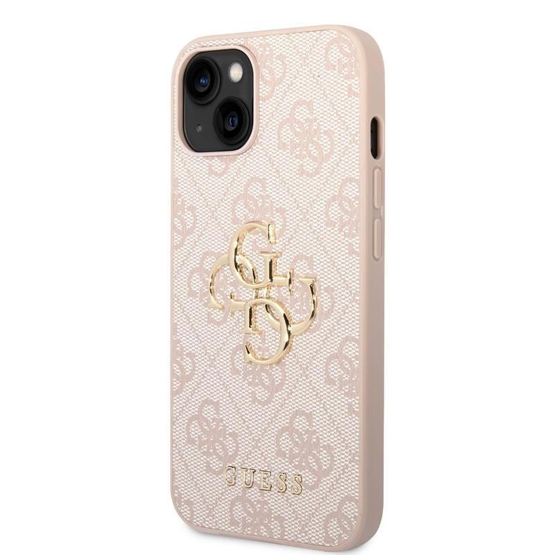 Guess fém logós tok iPhone 14 készülékhez - rózsaszín
