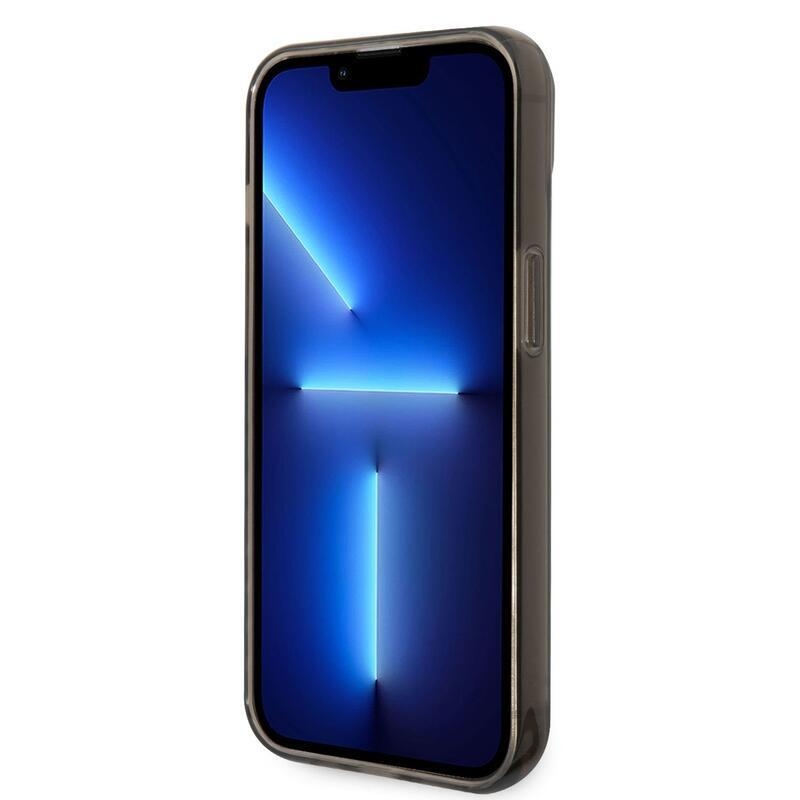 Guess körvonalazott zselés tok fix hátlappal iPhone 14 készülékhez - fekete