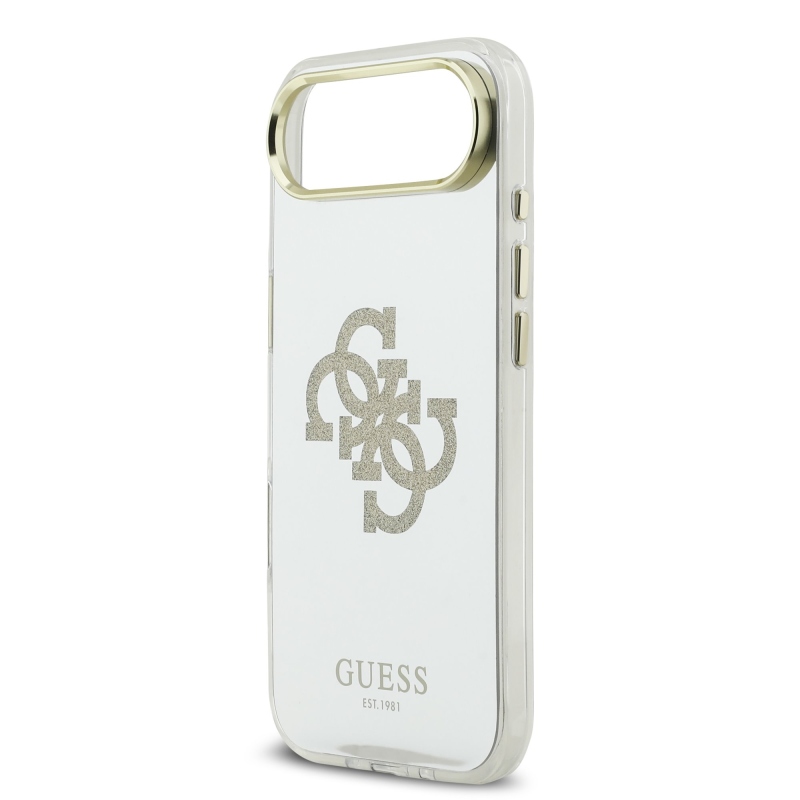 Guess PC/TPU Mirror 4G Glitter Logo MagSafe hátlap az iPhone Airhez Arany