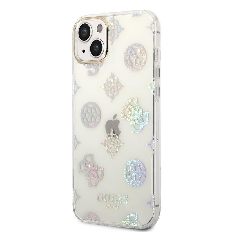 Guess bazsarózsa zselés tok fix hátlappal iPhone 14 Plus készülékhez - fehér