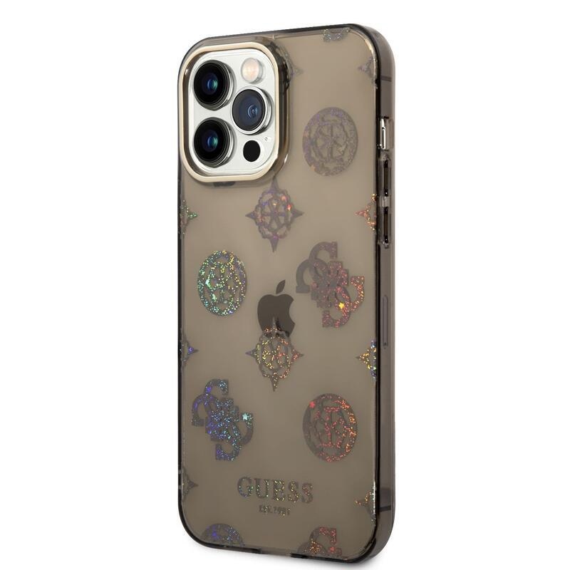 Guess bazsarózsa zselés tok fix hátlappal iPhone 14 Pro Max készülékhez - fekete