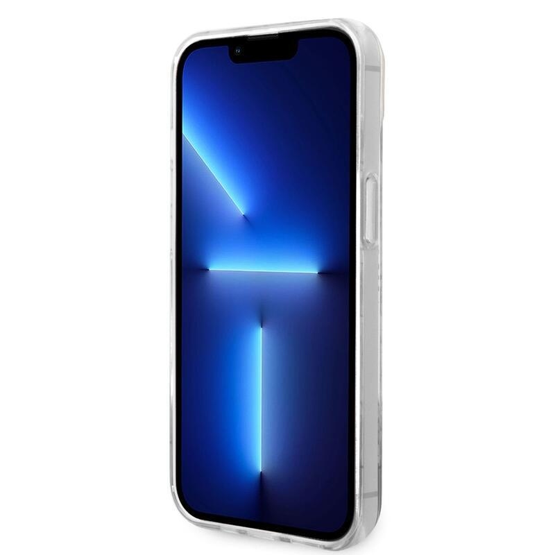 Guess pünkösdi rózsaszínű zselés tok fix hátlappal iPhone 14 Plus készülékhez - arany színű