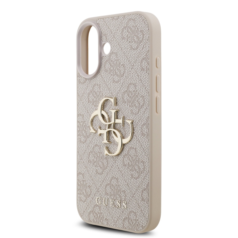 Guess PU 4G fém logós fémszalag hátlap iPhone 17 rózsaszínhez