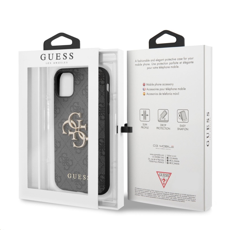 Guess PU 4G fém logós hátlap iPhone 11 szürke készülékre