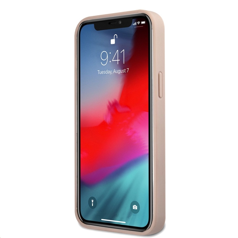 Guess PU 4G fém logós hátlap iPhone 12 Pro Max rózsaszínhez