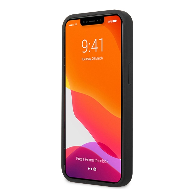 Guess PU 4G fém logós hátlap iPhone 13-hoz szürke